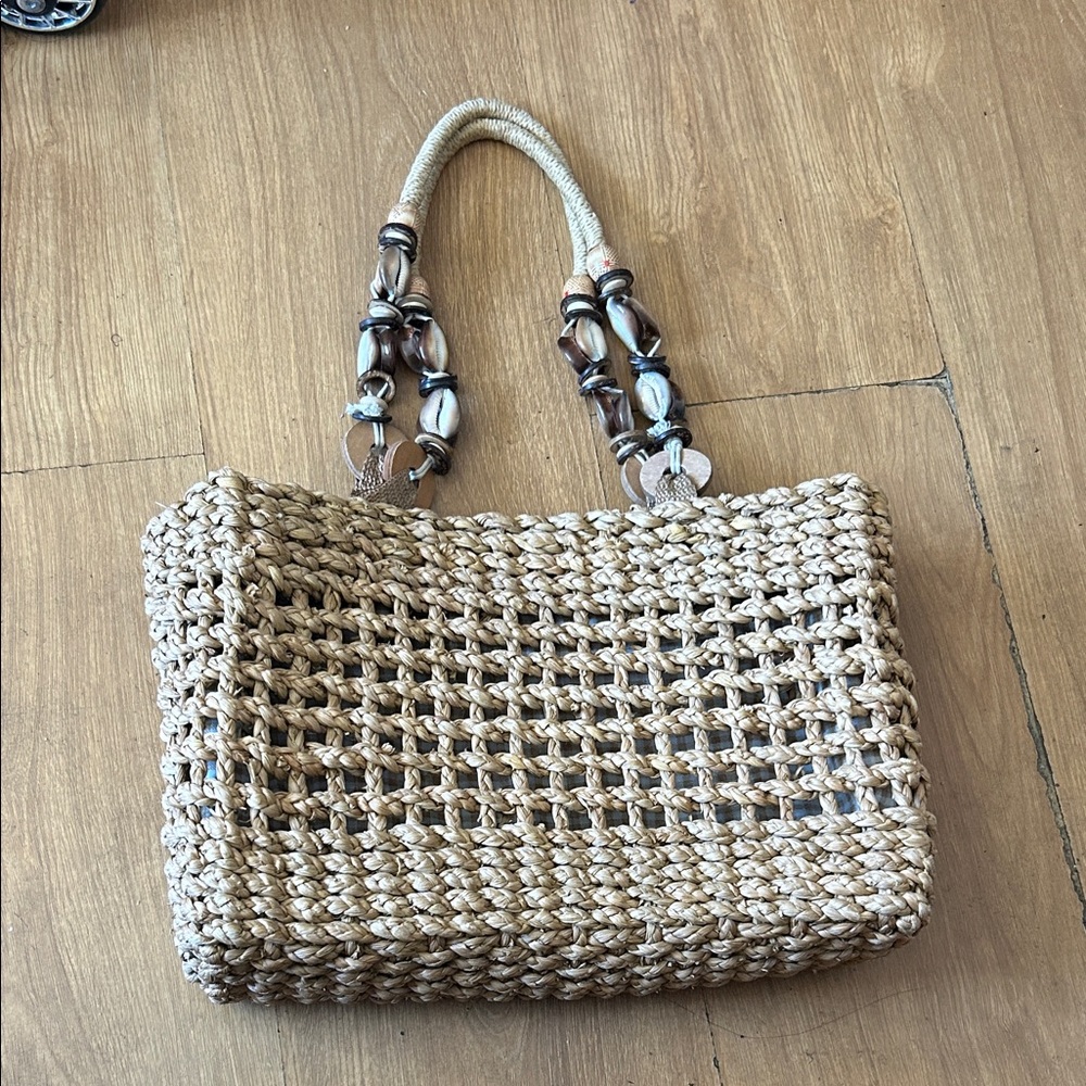 Seashell Beige Woven Handbag